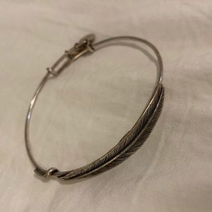 Alex and Ani silver feather bangle bracelet